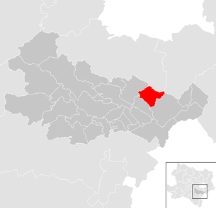Lage der Gemeinde Trumau im Bezirk Baden (anklickbare Karte)