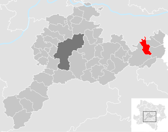 Lage der Gemeinde Tullnerbach im Bezirk St. Pölten-Land (anklickbare Karte)