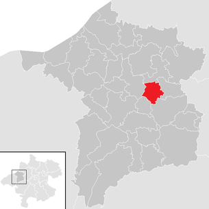 Lage der Gemeinde Tumeltsham im Bezirk Ried im Innkreis (anklickbare Karte)