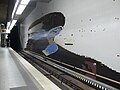Theodor Herzl auf Großmosaik im U-Bahnhof Rathenauplatz, Nürnberg, gestaltet 1990 von Gregor Hiltner
