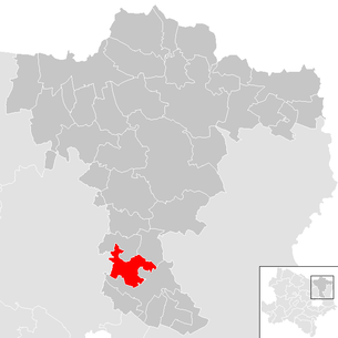 Lage der Gemeinde Ulrichskirchen-Schleinbach im Bezirk Mistelbach (anklickbare Karte)