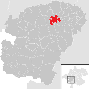 Lage der Gemeinde Ungenach im Bezirk Vöcklabruck (anklickbare Karte)