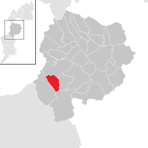 Lage der Gemeinde Unterrabnitz-Schwendgraben im Bezirk Oberpullendorf (anklickbare Karte)