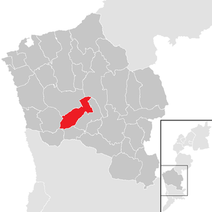 Lage der Gemeinde Unterwart im Bezirk Oberwart (anklickbare Karte)
