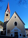Pfarrkirche St. Wolfgang mit Friedhofskapelle und Friedhof in  Schalders