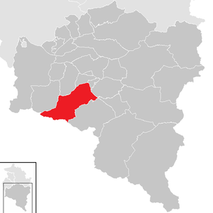 Lage der Gemeinde Vandans im Bezirk Bludenz (anklickbare Karte)
