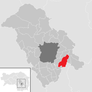 Lage der Gemeinde Vasoldsberg im Bezirk Graz-Umgebung (anklickbare Karte)