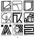 Aus dem Katalog der Beethovenausstellung mit stilisierten Künstlermonogrammen