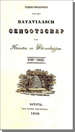 Titel der „Verhandelingen“mit Junghuhns AufsatzPraemissa in floram …