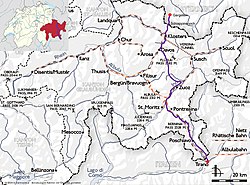 Wegverlauf Vorarlberg – Graubünden – Prov. Sondrio.