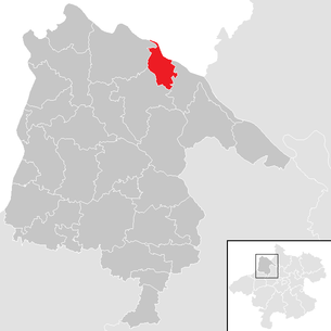 Lage der Gemeinde Vichtenstein im Bezirk Schärding (anklickbare Karte)