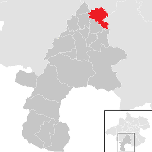 Lage der Gemeinde Vorchdorf im Bezirk Gmunden (anklickbare Karte)