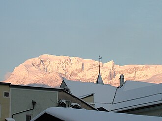 Das Vordere Sonnwendjoch mit dem Sagzahn von Rattenberg aus gesehen