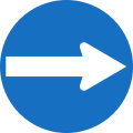 15: Vorgeschriebene Fahrtrichtung: Rechts