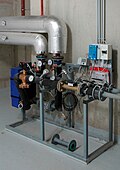 Wärmeübergabestation der mit einer Leistung von 300 kW einer Wohnhausanlage