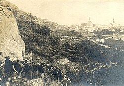 Einweihung des Kriegerdenkmales am Wachtberg.