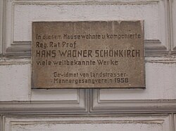 Hans Wagner-Schönkirch – Gedenktafel