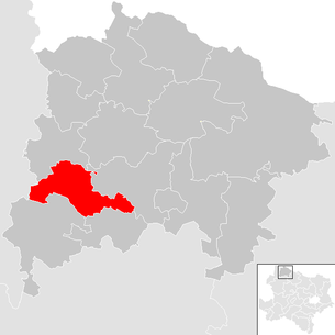 Lage der Gemeinde Waidhofen an der Thaya-Land im Bezirk  Waidhofen an der Thaya (anklickbare Karte)