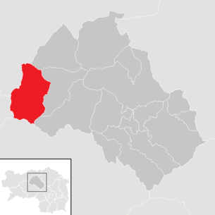 Lage der Gemeinde Wald am Schoberpaß im Bezirk Leoben (anklickbare Karte)