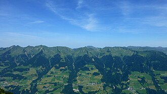 Blick vom Hohen Fraßen auf den Walserkamm