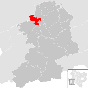 Lage der Gemeinde Wang (Niederösterreich) im Bezirk Scheibbs (anklickbare Karte)