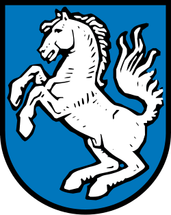GemeindeBurgkirchenIn Blau ein silbernes, springendes Roß.