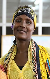 Waris Dirie, im Dezember 2018 bei ihrem Besuch in Sierra Leone (Westafrika).