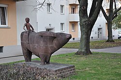 Wasserbüffel und Knabe