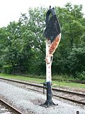 Historischer Wasserkran im Bahnhof Tattendorf