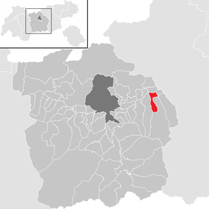 Lage der Gemeinde Wattens im Bezirk Innsbruck-Land (anklickbare Karte)