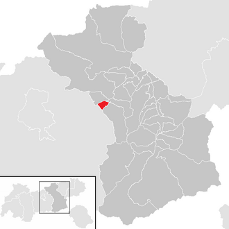 Lage der Gemeinde Weer im Bezirk Schwaz (anklickbare Karte)