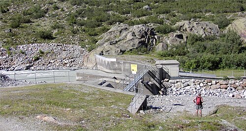 Tiroler Wehr, welches die Pitze ins Kaunertalkraftwerk ableitet