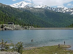 Blick zum Hauptstaudamm