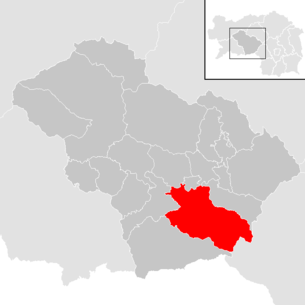 Lage der Gemeinde Weißkirchen in Steiermark im Bezirk Murtal (anklickbare Karte)