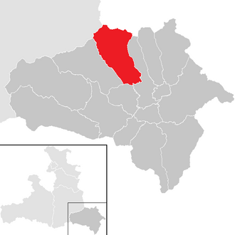 Lage der Gemeinde Weißpriach im Bezirk Hallein (anklickbare Karte)