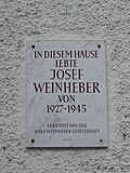 Josef Weinheber – Gedenktafel