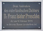 Franz Isidor Proschko – Gedenktafel