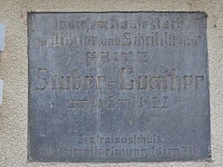 Fritz Stüber-Gunther – Gedenktafel