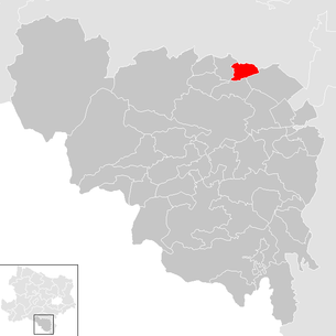 Lage der Gemeinde Willendorf (Niederösterreich) im Bezirk Neunkirchen (anklickbare Karte)