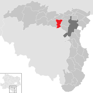 Lage der Gemeinde Winzendorf-Muthmannsdorf im Bezirk Wiener Neustadt-Land (anklickbare Karte)