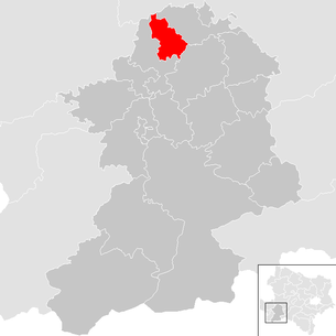 Lage der Gemeinde Wolfpassing im Bezirk Scheibbs (anklickbare Karte)