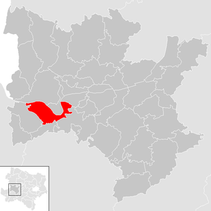 Lage der Gemeinde Ybbs an der Donau im Bezirk Melk (anklickbare Karte)