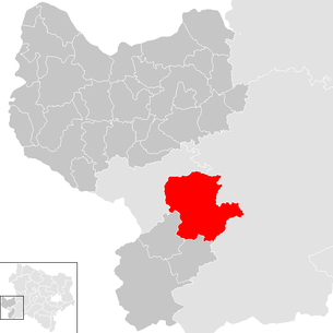 Lage der Gemeinde Ybbsitz im Bezirk Amstetten (anklickbare Karte)