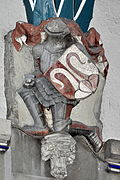 Haus Königstuhl, Ritterfigur mit Stüssis Wappen