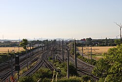 Südsüdöstliche Einfahrt in den Zvbf. Wien-Kledering