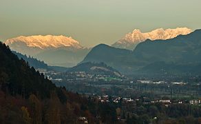 Zahmer und Wilder Kaiser von Westen gesehen