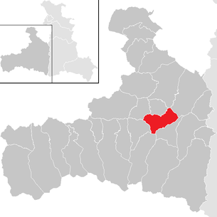 Lage der Gemeinde Zell am See im Bezirk Zell am See (anklickbare Karte)