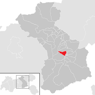 Lage der Gemeinde Zellberg im Bezirk Schwaz (anklickbare Karte)