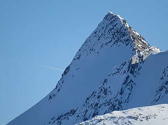 Zuckerhütl Gipfelaufbau mit Nordwand gesehen von Westen