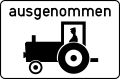 i: Zugmaschinen, Motorkarren, selbst­fahrende Arbeits­maschinen und vierrädrige Leicht­kraftfahrzeuge dürfen überholt werden